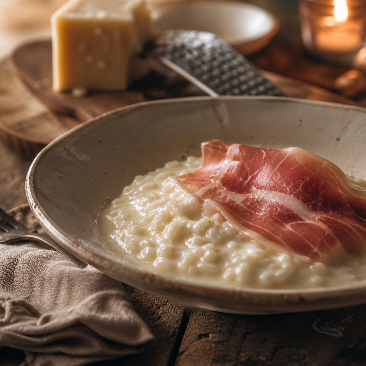 Risotto mantecato al Parmigiano con Carpaccio Riserva